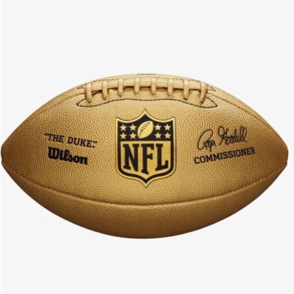 New NFL THE DUKE METALLIC GOLD EDITION FOOTBALL - Picture 2 of 7